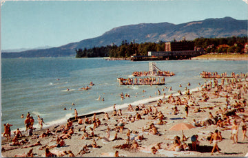 English Bay Beach Vancouver BC British Columbia Unused Vintage Postcard S2