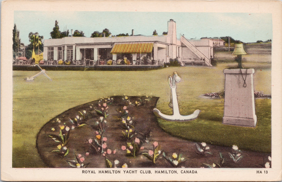 Hamilton Ontario Royal Hamilton Yacht Club Unused Valentine-Black Postcard S2