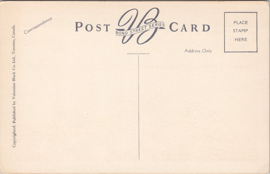 Hamilton Ontario Royal Hamilton Yacht Club Unused Valentine-Black Postcard S2