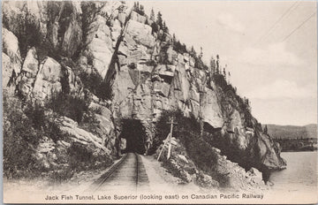 Jack Fish Tunnel Lake Superior Ontario CPR Canadian Pacific Railway Postcard S2