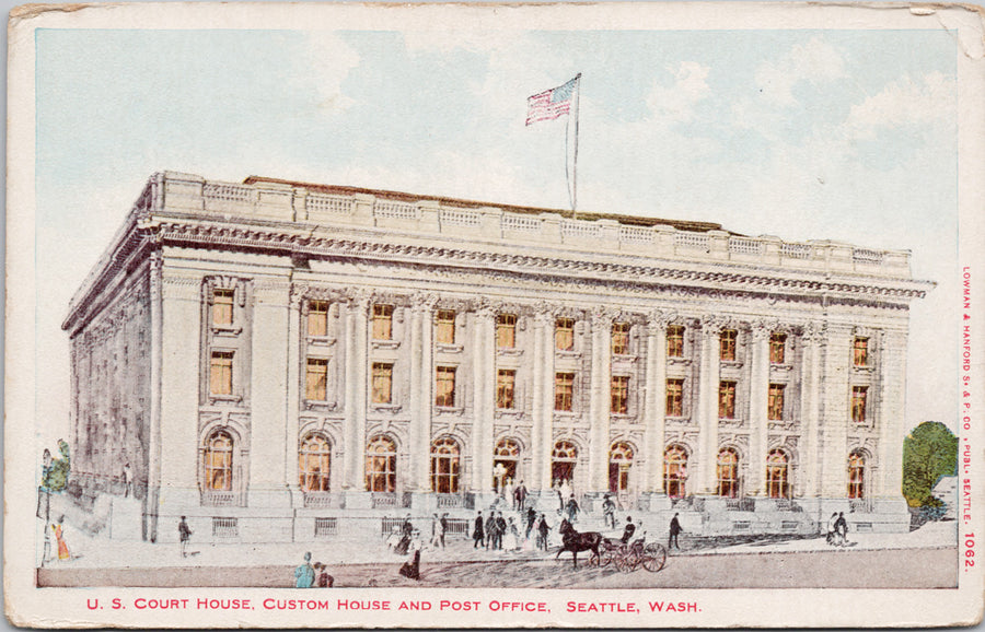 Seattle WA US Court House Custom House Post Office Unused Postcard S2