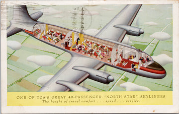 Trans Canada Air Lines Advertising 40 Passenger 'North Star' TCA Postcard S2