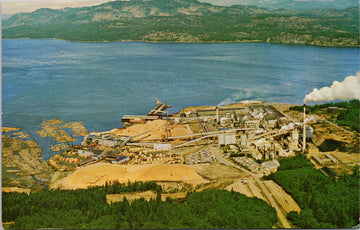 Elk Falls Pulp and Paper Mill Campbell River BC c1968 Postcard S2