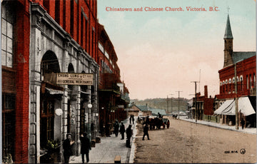 Victoria BC China Town & Chinese Church Unused Postcard S2