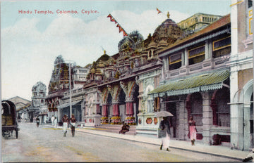 Hindu Temple Colombo Ceylon Sri Lanka Unused Plate Ltd Postcard S2