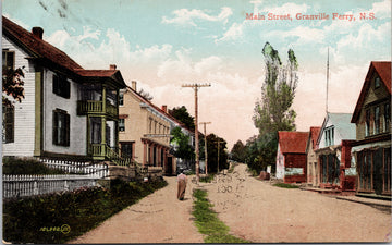Main Street Granville Ferry NS Nova Scotia AL Mills Boots & Shoes 1907 Postcard S2
