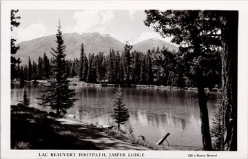 Lac Beauvert Footpath Jasper Lodge Jasper Alberta AB Unused RPPC Postcard S2