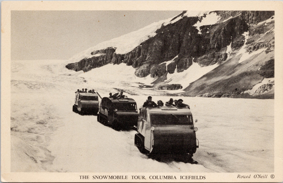 Snowmobile Tour Columbia Icefields Alberta AB Harry Rowed O'Neill Postcard S2