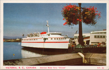 American Motor Ferry 'Chinook' Ship Victoria BC Unused Postcard S2