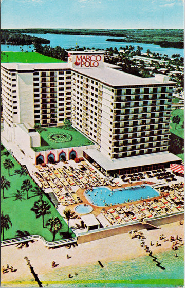 Lifters Marco Polo Hotel Pool Miami Beach FL Florida Postcard S2
