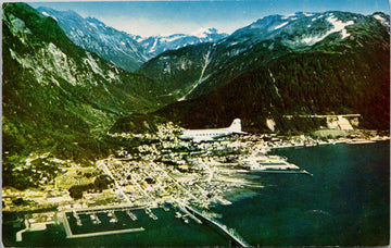 Clipper over Juneau Alaska AK Airplane Postcard S2