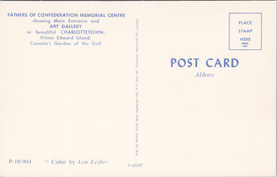 Fathers of Confederation Memorial Centre Charlottetown PE PEI Postcard S3