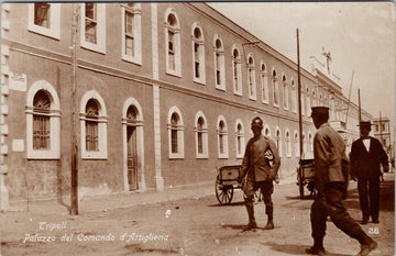 Tripoli Palazzo del Comando d'Artiglieria Libya Unused RPPC Postcard S3