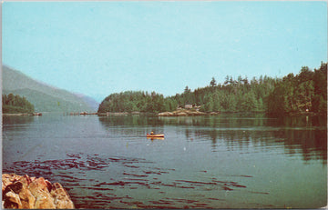 Tofino BC Browning Pass Fisherman Trolling for Coho Salmon Unused Postcard S3