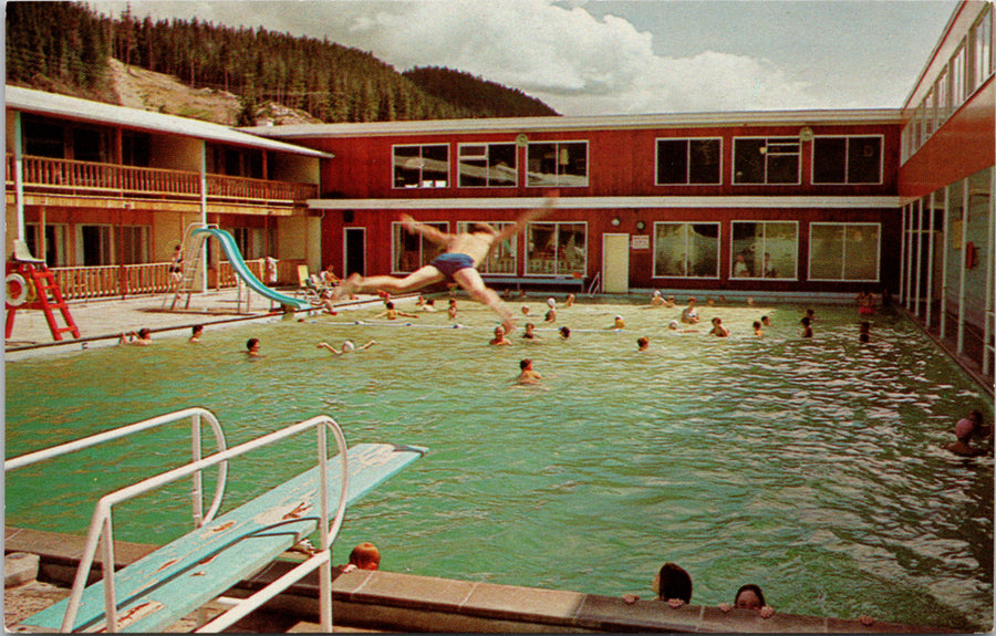 Lakelse Hotsprings BC btwn Terrace and Kitimat Hwy #25 Pool Postcard S3