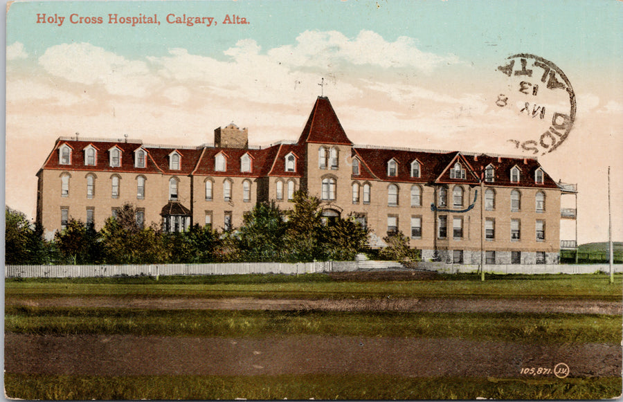 Holy Cross Hospital Calgary Alberta AB c1913 Postcard S3