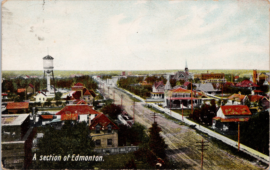 A Section of Edmonton Alberta AB Birdseye Postcard S3