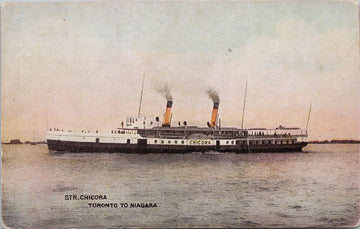 Steamer 'Chicora' Toronto to Niagara Ship Boat Warwick & Rutter Postcard S3