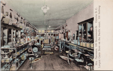 Mrs Aaronson Curio Store Victoria BC Government Street Postcard S3