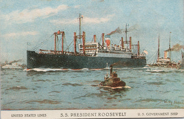 SS 'President Roosevelt' Ship USL United States Lines Prague Unused Postcard S3