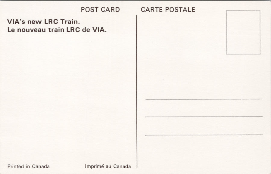 VIA's new LRC Train Unused Postcard S3