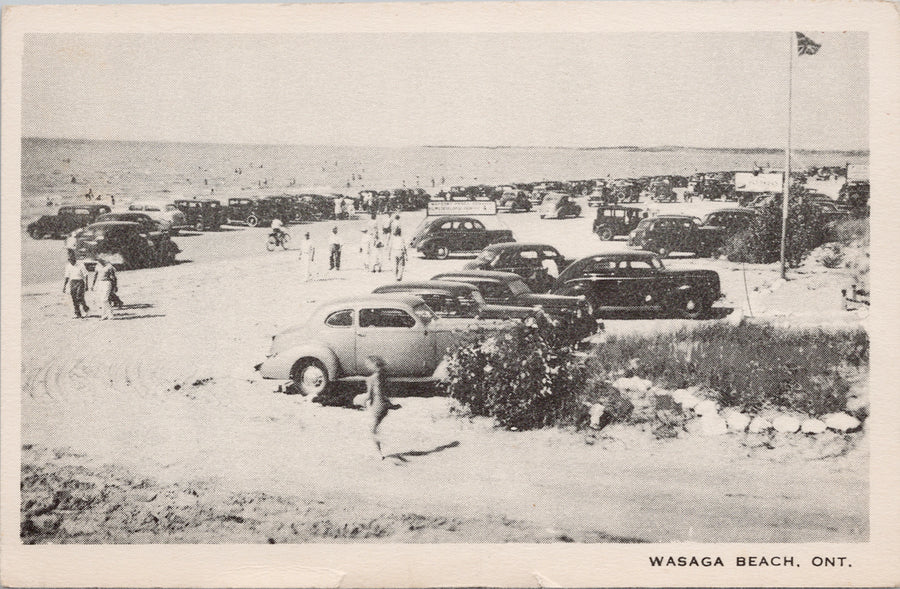 Wasaga Beach Ontario Old Automobiles Unused VAS Postcard S3 *as is