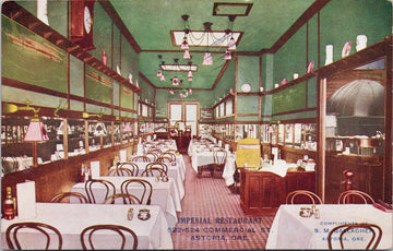 Imperial Restaurant Astoria Oregon OR c1910 SM Gallagher Postcard S3