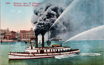Fireboat 'Geo H. Williams' Portland Oregon OR Unused Postcard S3