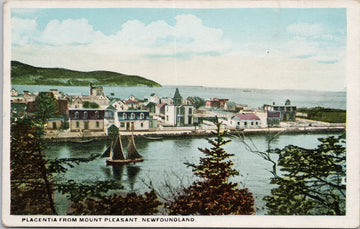 Placentia from Mount Pleasant NL Newfoundland Unused Postcard S3