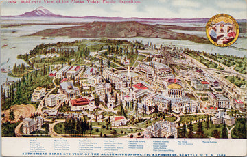 Seattle WA Birdseye AYPE Alaska Yukon Pacific Exposition Unused Postcard S3