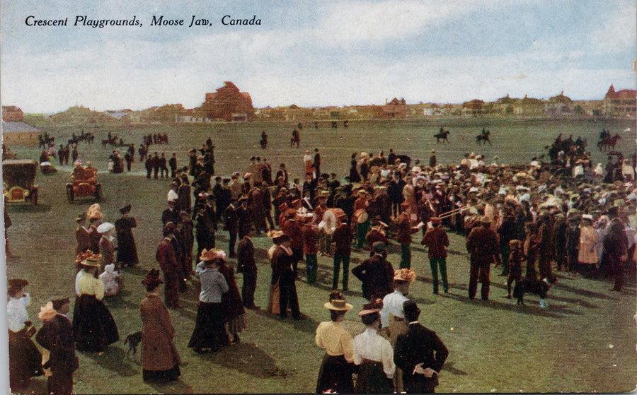 Moose Jaw Saskatchewan SK Crescent Playgrounds Band Musicians Unused Postcard S3