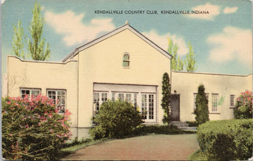 Country Club Kendallville Indiana IN Unused Linen Postcard S3