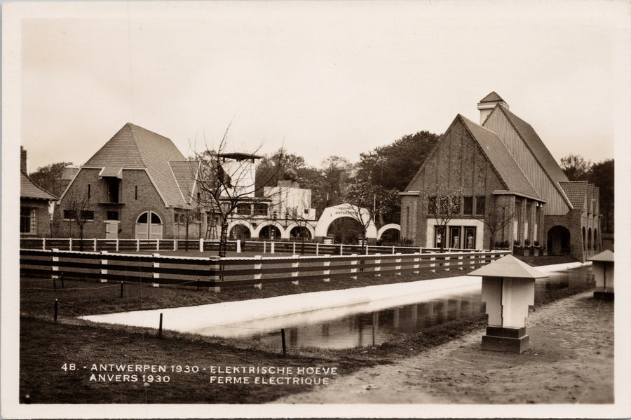 Antwerpen Anvers 1930 Belgium Elektrische Hoeve Ferme Electrique Unused RPPC Postcard S3