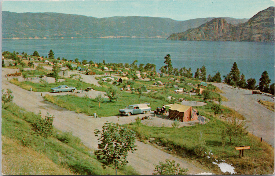 Penticton BC Provincial Campsite Camping Okanagan Lake Unused Postcard S3