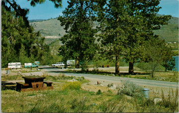 Campsite Osoyoos Lake BC Provincial Government Campsite Trailer Postcard S3