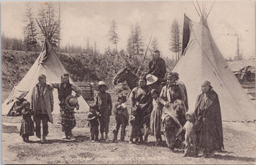 Kootenay Indians at St. Eugene Mission Cranbrook BC First Nations People Unused Postcard S3