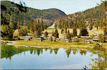 Sky Blue Lodge Princeton BC British Columbia Cabins c1962 Postcard S3