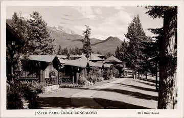 Jasper Park Lodge Bungalows Jasper Alberta AB Harry Rowed 1954 RPPC Postcard S3