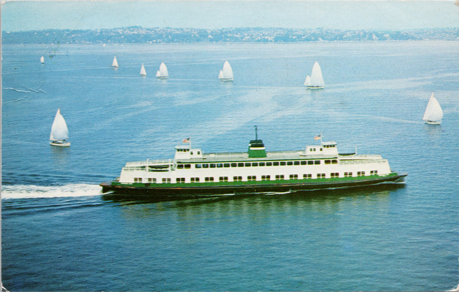 Ferry 'Evergreen State' Washington State Puget Sound WA c1906 Postcard S4