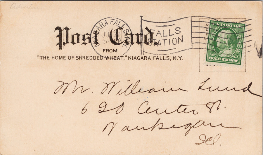 Shredded Wheat Advertising Niagara Falls NY New York c1911 Postcard S4