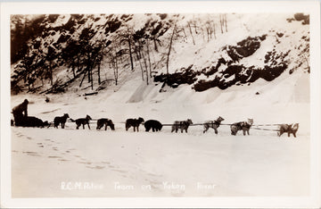 RCMP Dog Team Yukon River postcard