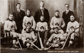 Barry's Bay Hockey Club 1912-13 Team Photo Barry's Bay Ontario Postcard S5