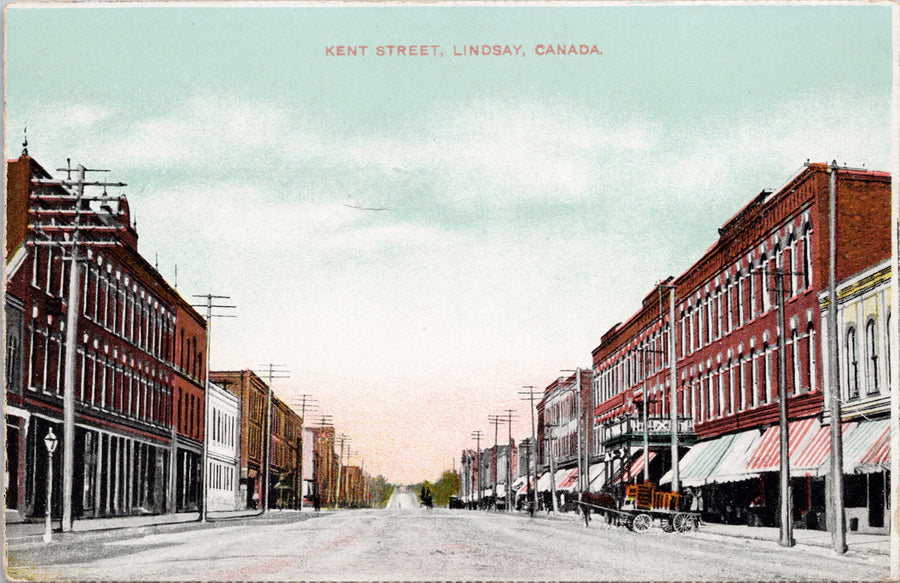 Kent Street Lindsay Ontario ON c1913 Postcard S5