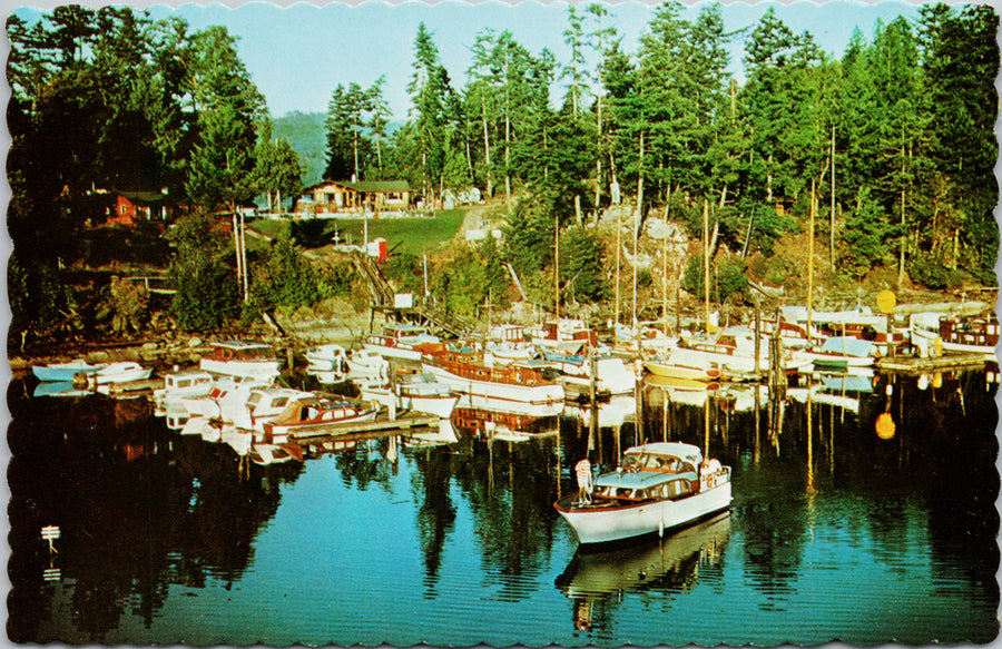 Scott Point Marina Long Harbour Salt Spring Island BC Postcard