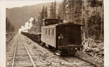 near Prince Rupert BC The Ballast Train Making A Railway Button RPPC Postcard S5