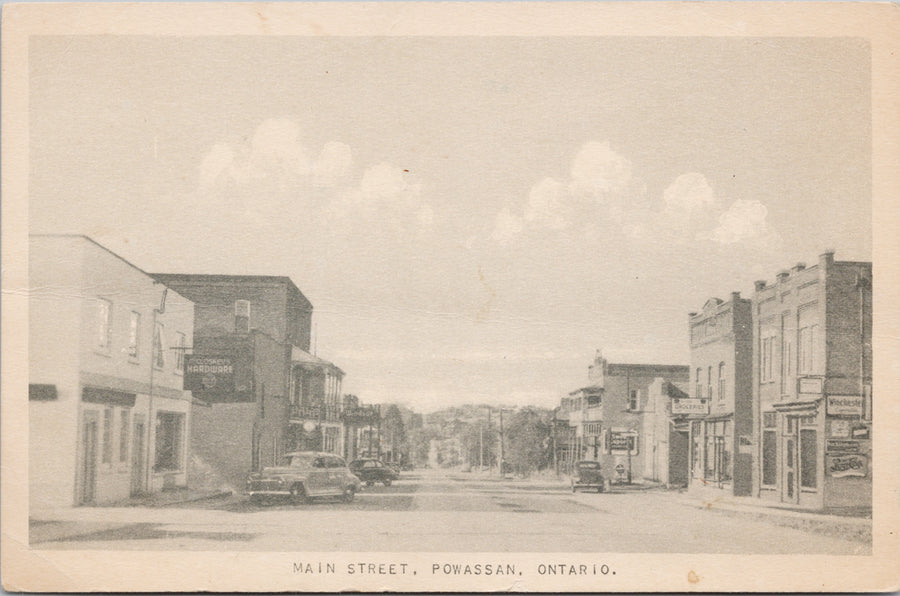 Main Street Powassan Ontario Postcard 