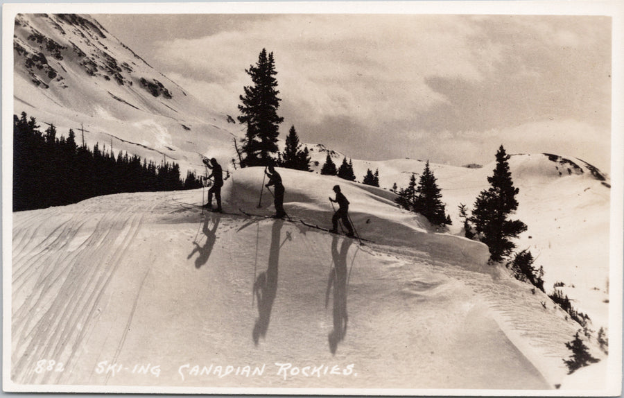 Byron Harmon #882 Skiing Canadian Rockies Postcard