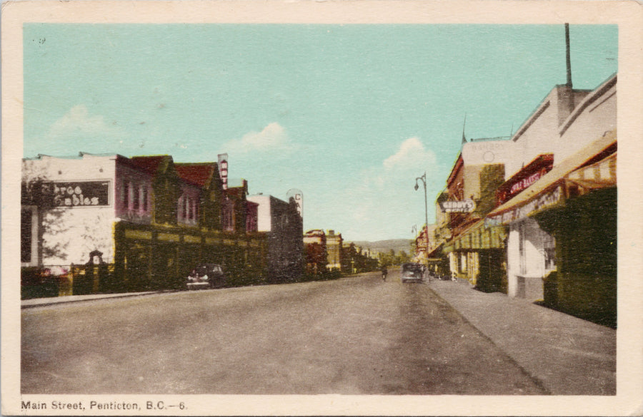 Main Street Penticton BC Postcard 