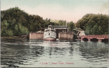 Jones Falls Ontario Locks Ship Postcard