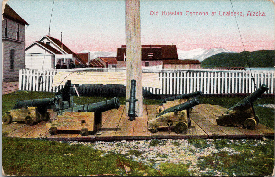 Unalaska AK Russian Cannons Postcard 